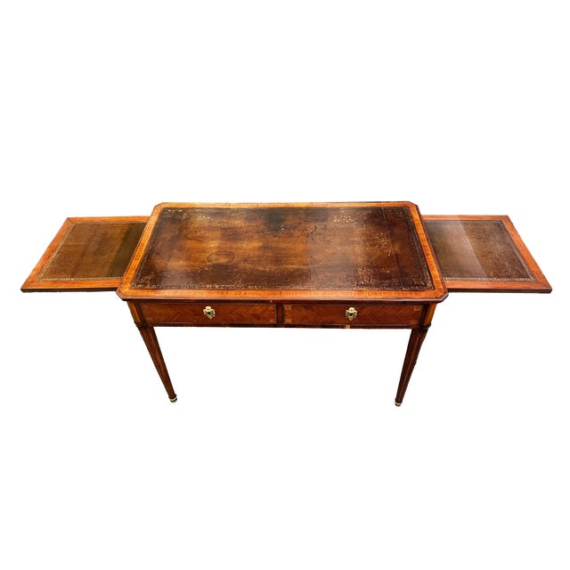 Wood 19th Century Louis XVI Style Mahogany Bureau Plat For Sale - Image 7 of 7