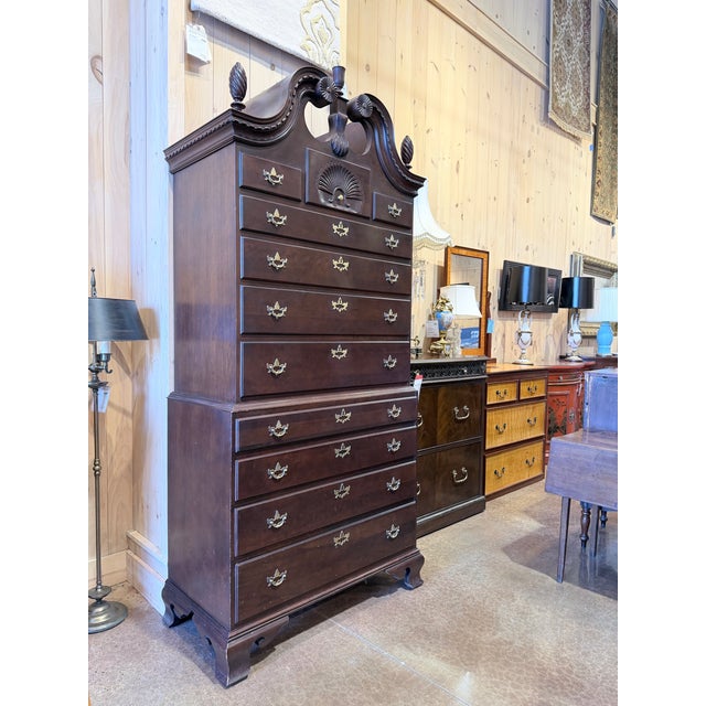 This is a classic bonnet top chest on chest from Century Furniture’s American Life collection, made in the United States...