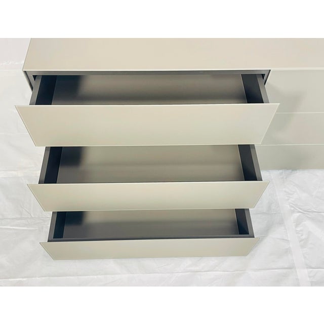 Glas Italia Modern Gray Glass 6 Drawer Dresser Credenza, Made in Italy For Sale - Image 10 of 18