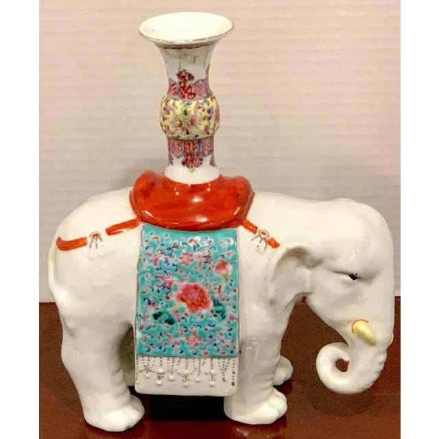 Late 19th Century Chinese Export Famille Verte & Blanc De Chine Elephant Joss Stick For Sale - Image 9 of 12