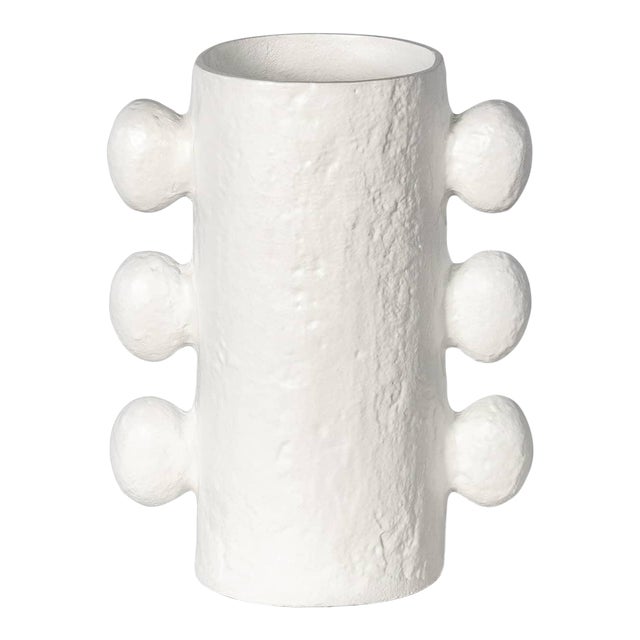 Regina Andrew Sanya Metal Vase Small, White For Sale