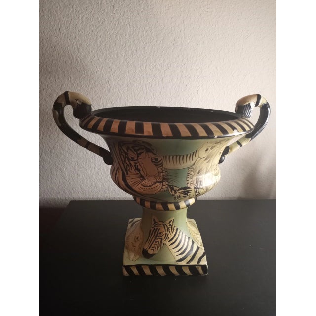 Safari Themed Ceramic Planter For Sale In Dallas - Image 6 of 7
