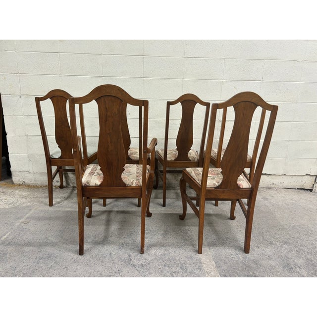Vintage Queen Anne Style Dining Chairs - Set of 4 Side Chairs Only For Sale - Image 9 of 10