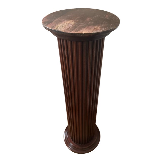 Vintage 1980s Wooden Pedestal For Sale