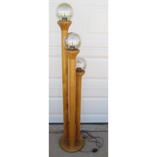 Late 20th Century Modeline Honey Oak Floor Lamp by Charles Gibilterra For Sale - Image 9 of 18