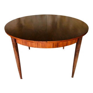 Mid-Century Round Extendable Dining Table with Butterfly Leaf, 1960s For Sale