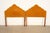 A gorgeous pair of mid-century modern Hollywood Regency mustard yellow velvet tufted twin size headboards with a scalloped...