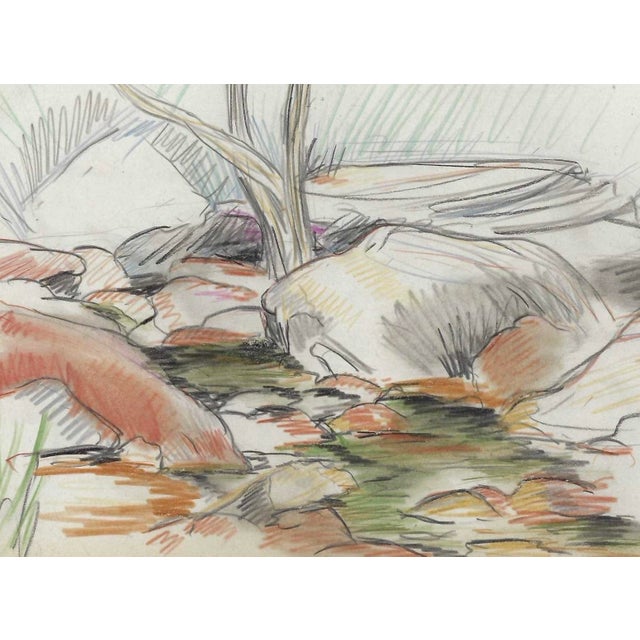Grace Spongberg (American, 1906-1992) oil pastel on paper, estate stamp on reverse. The group of sketches this was with...