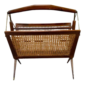 Italian Mid Century Modern Folding Magazine Rack by Cesare Lacca