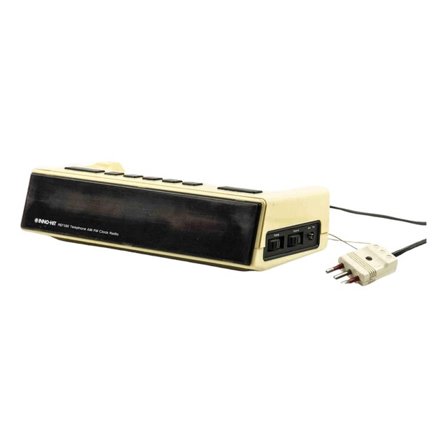 Vintage European Plastic Clock Radio from INNO-HIT, 1980s For Sale