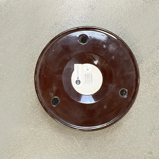 Brown Mid-Century Italian Brown Porcelain Stoneware Ashtray by Mangiarotti Danese, 1970s For Sale - Image 8 of 11