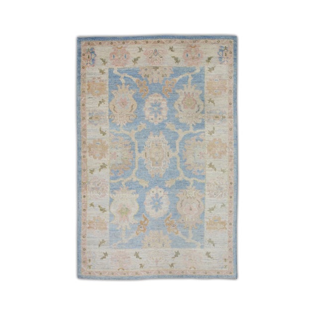 Textile Modern Turkish Oushak Rug 6'6" x 9'8" For Sale - Image 7 of 7