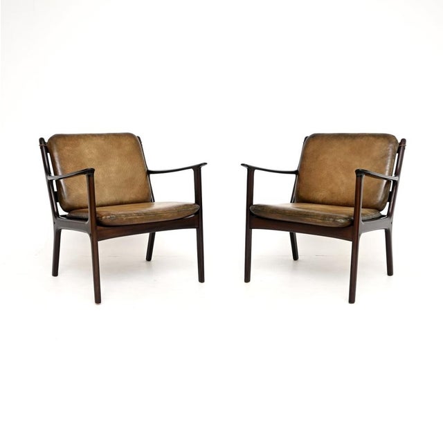Vintage Danish Leather Armchairs from Ole Wanscher, 1960s, Set of 2 For Sale - Image 10 of 10