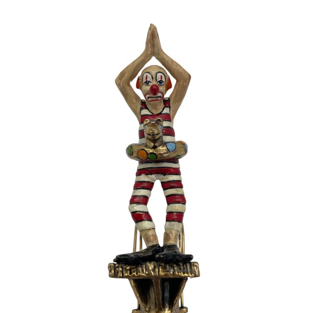 Signed Ronald A. Lee 24k Gold-Plated Clown High Diver Sculpture on Onyx Base, 1983 For Sale In Los Angeles - Image 6 of 12