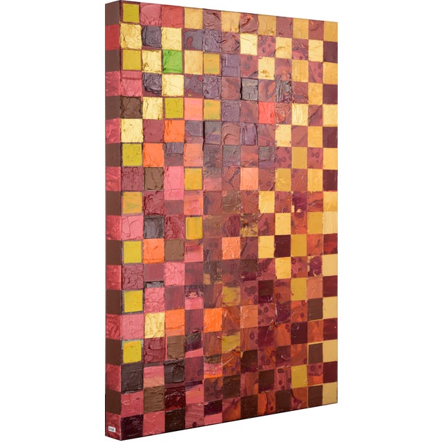 Bold abstract geometric composition by Marc Foster Grant (American, b. 1947). Unsigned. but was acquired with a collection...