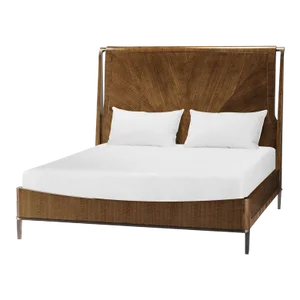 Mid Century Style Walnut Frame Bed - King