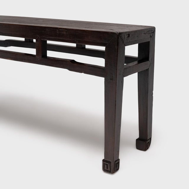 Chinese Provincial Spiral Foot Bench, C. 1850 For Sale - Image 4 of 5