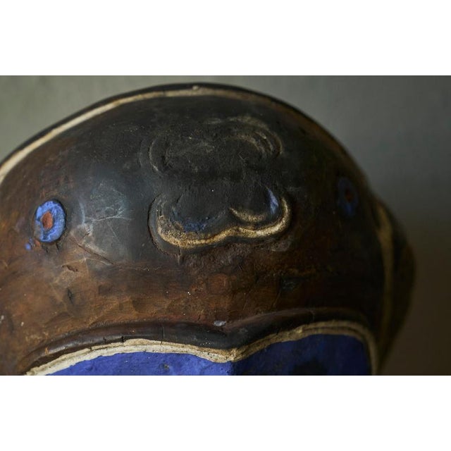 Blue African Bena Lulua Mask, Kasai, DR Congo, 1940s For Sale - Image 8 of 12