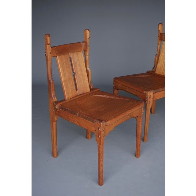 Brown Dutch Traditionalist Amsterdam School Side Chairs attributed to Alexander Kropholler, 1930s, Set of 2 For Sale - Image 8 of 18