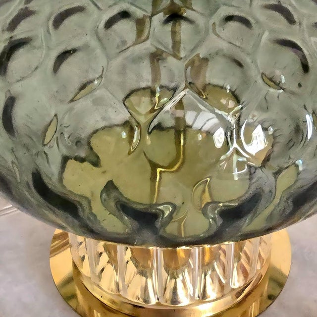 Pair of 1980s Green Murano Glass Lamps, Italy For Sale - Image 10 of 10