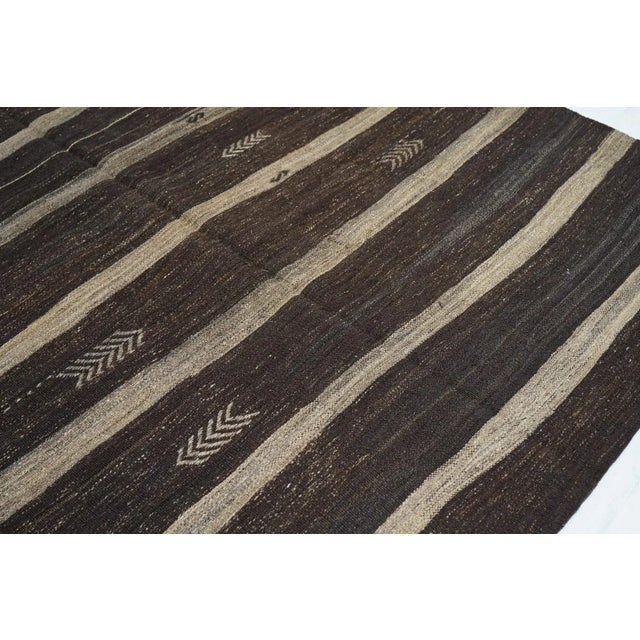 Black Vintage Kilim Rug 6'5'' x 8'10'' For Sale - Image 8 of 12