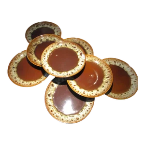 Vintage Hawker Rawhide Lava Pottery Dinner Plates, Set of Eight