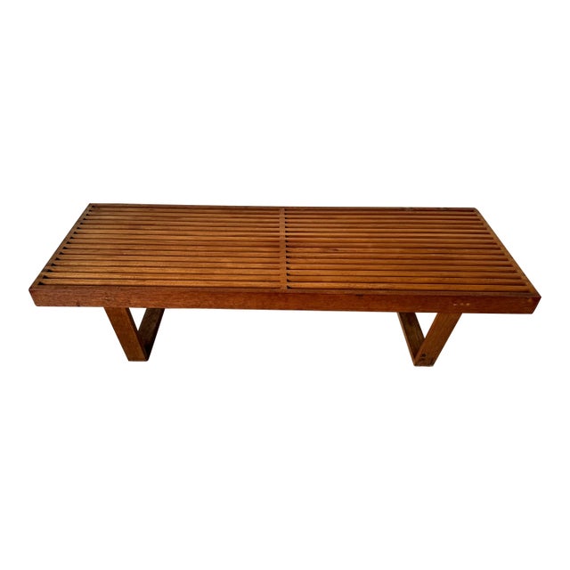 1970s Mid-Century George Nelson-Style Slatted Bench or Coffee Table/ Sold For Sale