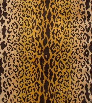 The House of Scalamandré Leopardo Fabric, Ivory, Gold & Black