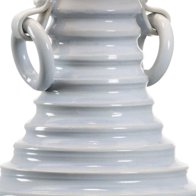 Light blue glaze on ribbed ceramic, made in italy. Designed by vietri. 32.5h x 8w x 8d Shade Dimensions: top(14)...