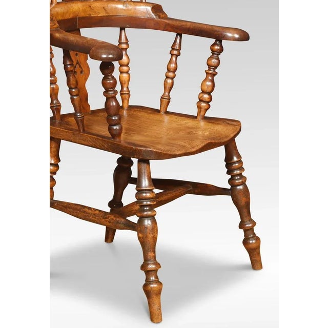 Windsor Armchair in Yew Wood For Sale - Image 5 of 8