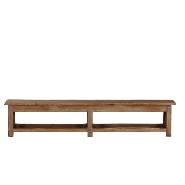 Vintage Indian Teakwood Bench For Sale In Santa Fe - Image 6 of 7