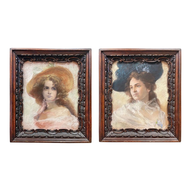 Wilhelm Heinrich Schneider Pastel Painting For Sale