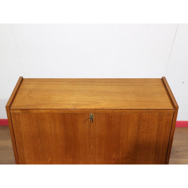 Mid Century Modern Vintage Teak Secretaire Bureau Desk Danish Style For Sale - Image 11 of 15
