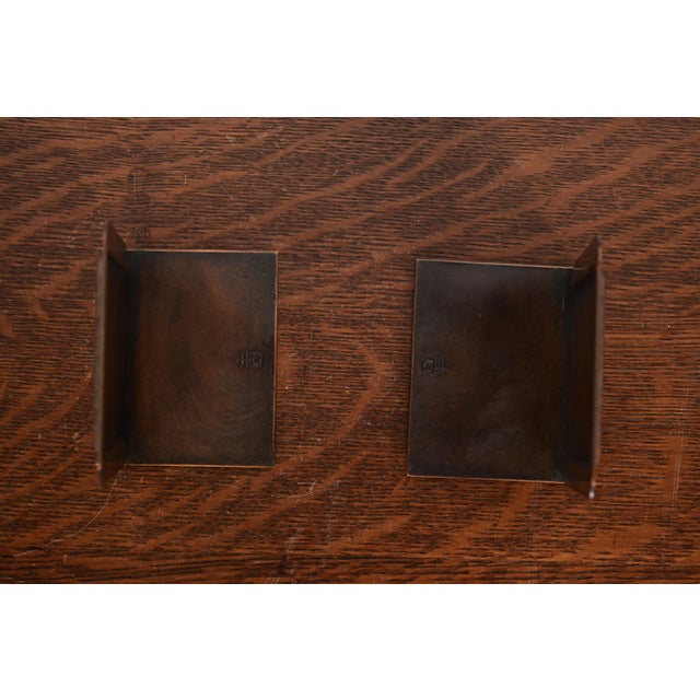 Metal Roycroft Arts & Crafts Hammered Copper Bookends, Circa 1920s For Sale - Image 7 of 13