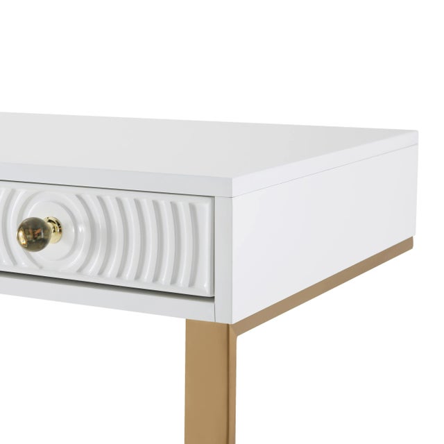 Janie White Lacquer Desk For Sale - Image 4 of 10