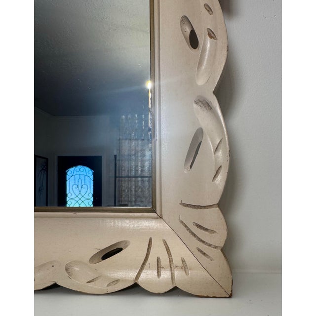 Scandinavian Mid Century Solid Wood Wall Mirror For Sale - Image 9 of 12