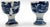 Early 19th century Chinese Export Blue Canton pair of egg cups. Finely decorated. One with 3/4" hairline. Frits under...