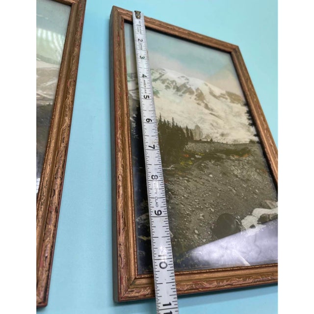 1910s Antique Pair of Mount Rainier Framed Photographs For Sale - Image 5 of 5