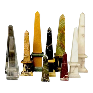 Decorative Obelisks in Varied Stone and Crystal, Set of Ten
