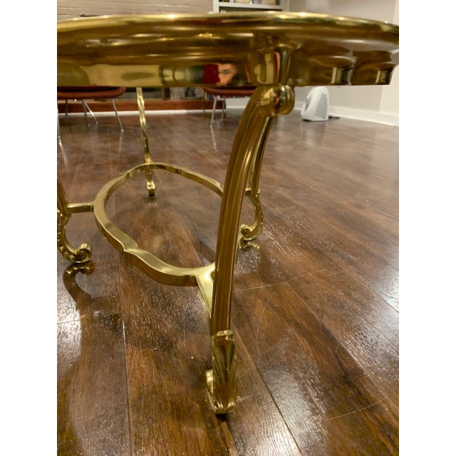 Labarge Brass coffee table with a glass top (unmarked). Purchased new around 1990. Very good condition.