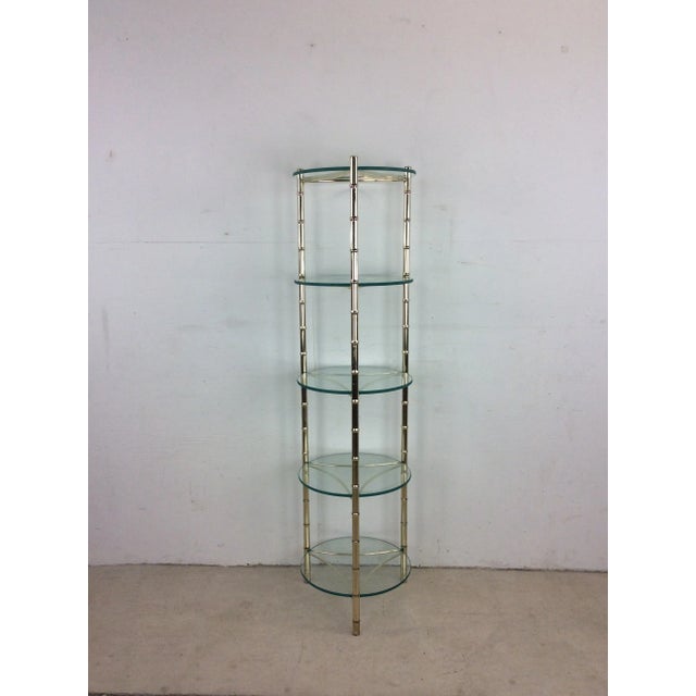 Mid Century Brass and Glass Display Shelf For Sale - Image 11 of 11