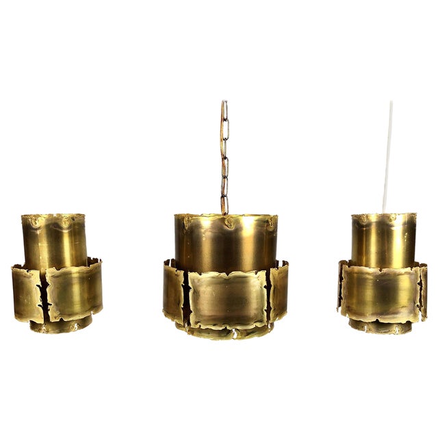 Brutalist Style Pendants by Svend Aage Holm Sorensen, 1960s, Set of 3 For Sale