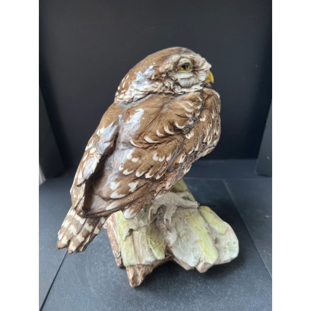 Vintage Mid 20th Century Giuseppe Tagliariol Italian Owl Sculpture Figurine Ceramic For Sale - Image 12 of 13
