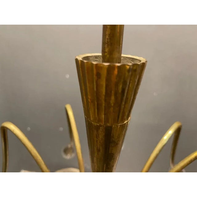 Metal Brass Chandelier from Stilnovo, 1950s For Sale - Image 7 of 12