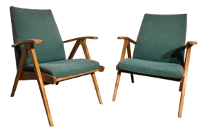 Mid-Century Armchairs, Set of 2