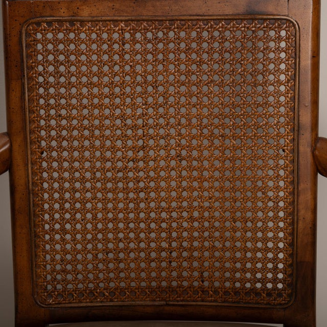 1970s Vintage Stanley Furniture Co. Faux Bamboo Cane Back Rolling Arm Chairs - Set of 4 For Sale - Image 11 of 12