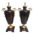 Vintage Large Heavy Metal Dark Brown Tortoiseshell Brass Decorative Urns- A Pair For Sale