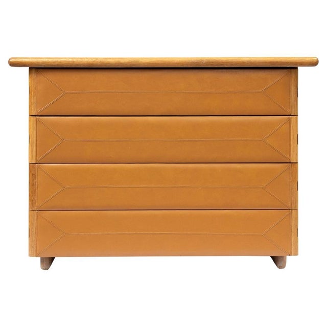 Tan Vintage Chest of Drawers attributed to Poltrona Frau, Italy, 1970s For Sale - Image 8 of 8