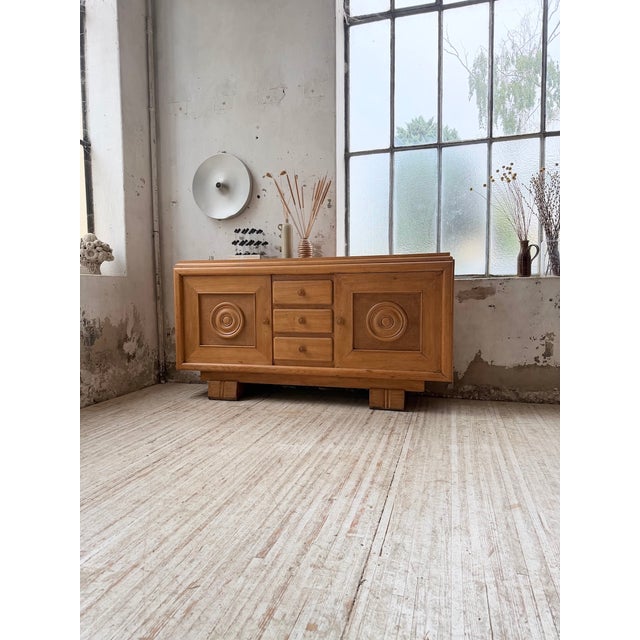 Art Deco Oak Sideboard by Dudouyt, 1940s For Sale - Image 3 of 18