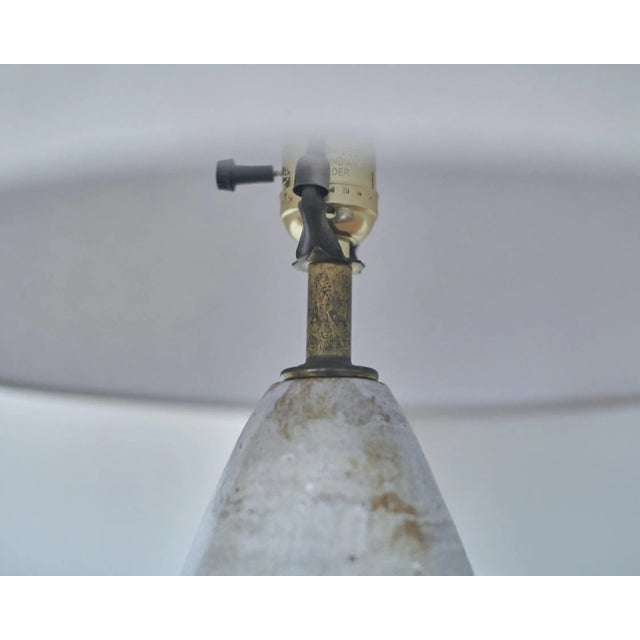 Metal Mid 20th Century Ceramic Handmade Studio Japanese Glaze Pottery Table Lamp For Sale - Image 7 of 11